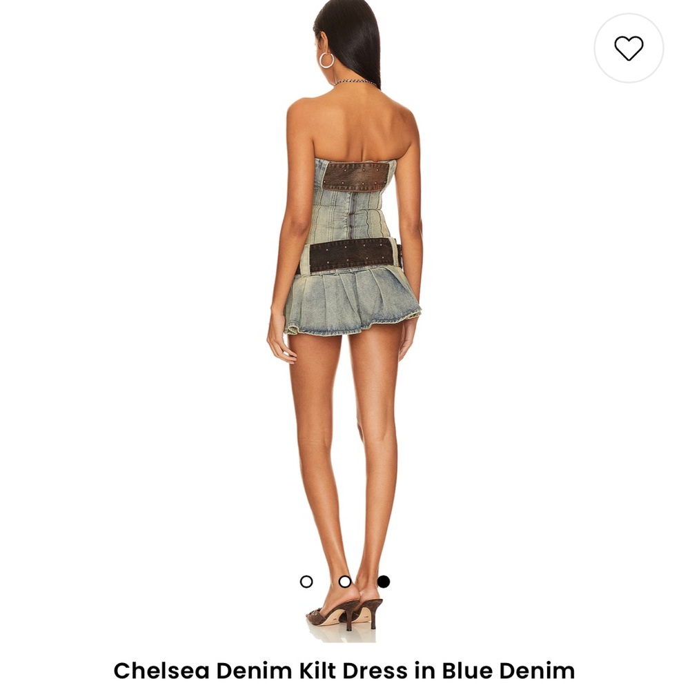 Chelsea Denim Kilt Dress in Blue Denim - Jaded London